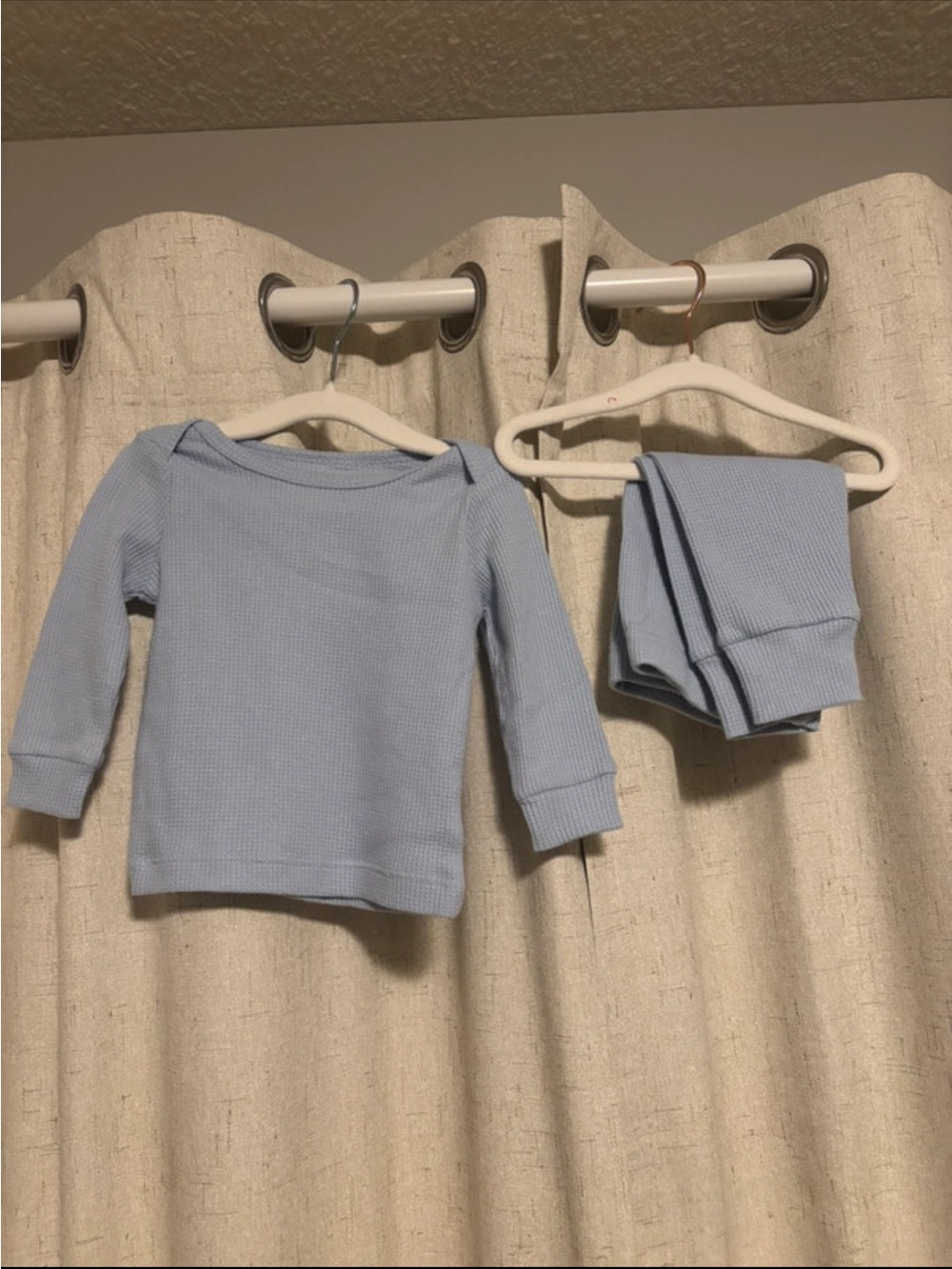Carter's Light Blue Waffle Thermal Long-Sleeve Top
